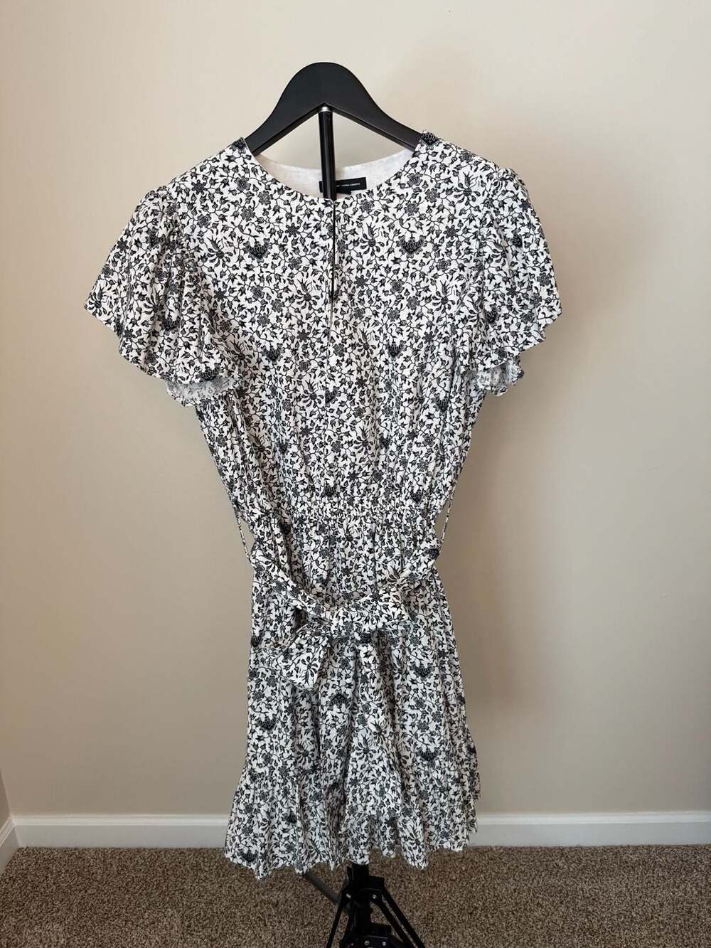 INC International Concepts Floral Print Flutter Sleeve Dress Size M